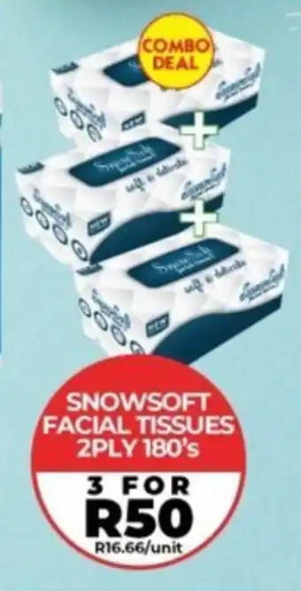 1UP SNOWSOFT FACIAL TISSUES 2PLY 180's offer