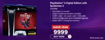 Incredible Connection PlayStation 5 Digital Edition with Spiderman 2 offer