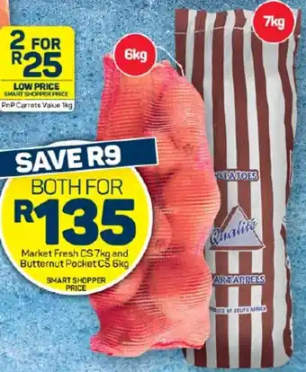 Pick n Pay Hypermarket Market Fresh CS 7kg and Butternut Pocket CŠ 6kg offer