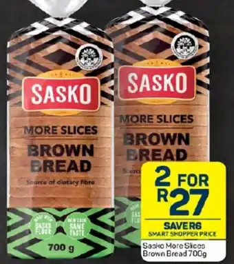 Pick n Pay Hypermarket Sasko More Slices Brown Bread 700g offer