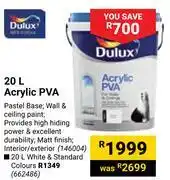 Builders Warehouse Dulux 20L Acrylic PVA offer