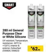 Builders Warehouse Smart General Purpose Clear Or White Silicone-280ml Each offer