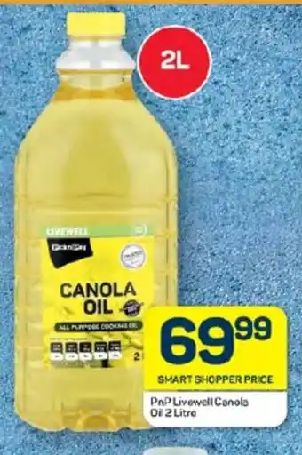 Pick n Pay Hypermarket PnP Livewell Canola Oil 2 Litre offer