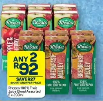 Pick n Pay Hypermarket Rhodes 100% Fruit Juice Blend Assorted 6x 200ml offer