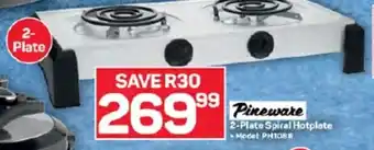 Pick n Pay Hypermarket Pineware 2-Plate Spiral Hotplate offer