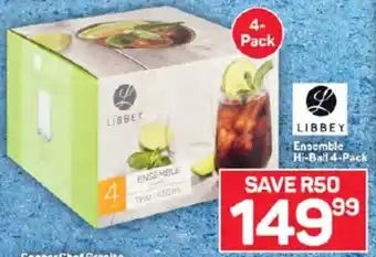 LIBBEY Ensemble Hi-Ball 4-Pack