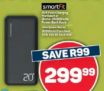 Pick n Pay Hypermarket smartFit 20K Fast Charging Multiport or Blister 20000mAh Power Bank Each offer