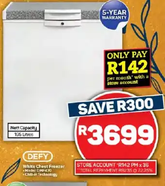 Pick n Pay Hypermarket DEFY White Chest Freezer offer