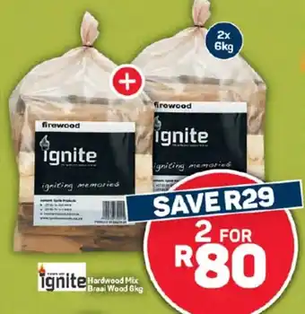 Pick n Pay Hypermarket ignite Hardwood Mix Braai Wood 6kg offer