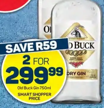 Pick n Pay Hypermarket Old Buck Gin 750ml offer