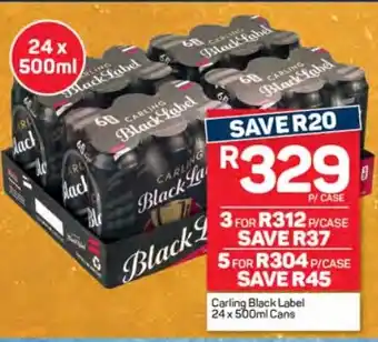 Pick n Pay Hypermarket Carling Black Label 24x500ml Cans offer