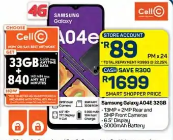 Pick n Pay Hypermarket Samsung Galaxy A04E 32GB offer