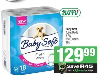 Spar Baby Soft Toilet Rolls 2 Ply 350 Sheets 18s offer