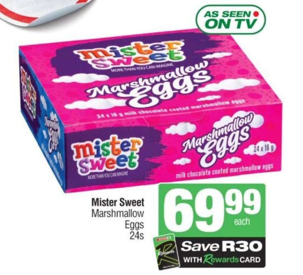 Mister Sweet Marshmallow Eggs 24s offer at Spar