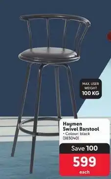 Makro Haymen swivel barstool offer