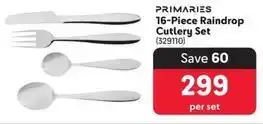 Makro Primaries - 16-piece raindrop cutlery set offer