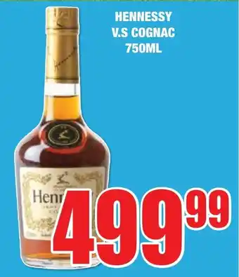 Boxer Liquors HENNESSY V.S COGNAC 750ML offer