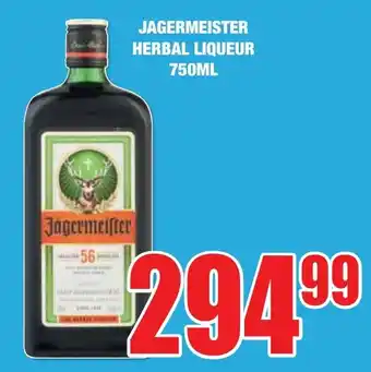 Boxer Liquors JAGERMEISTER HERBAL LIQUEUR 750ML offer