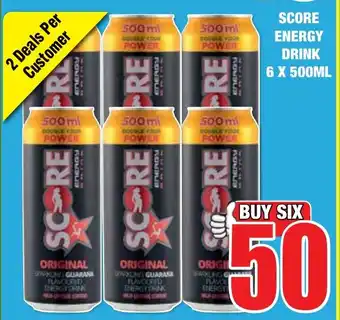 Boxer Liquors SCORE ENERGY DRINK 6 X 500ML offer