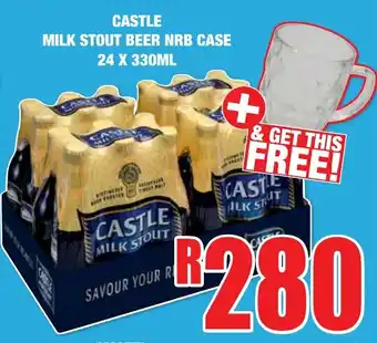 Boxer Liquors CASTLE MILK STOUT BEER NRB CASE 24x330ml offer