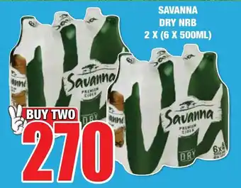 Boxer Liquors SAVANNA DRY NRB 2x(6x500ml) offer