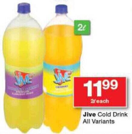 Jive Cold Drink All Variants offer at Checkers