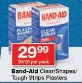 Checkers Band-Aid Clear/Shapes/ Tough Strips Plasters offer