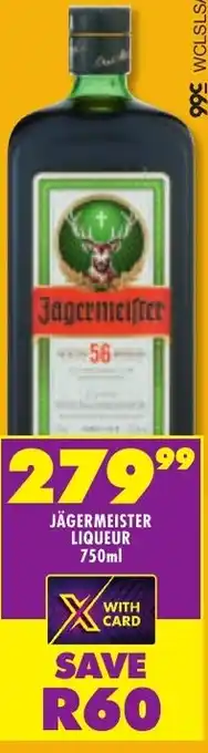 Shoprite Liquor JÄGERMEISTER LIQUEUR 750ml offer