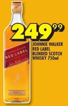 Shoprite Liquor JOHNNIE WALKER RED LABEL BLENDED SCOTCH WHISKY 750ml offer