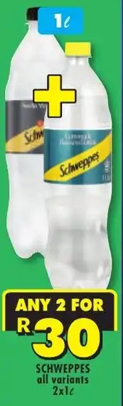 Shoprite Liquor SCHWEPPES all variants 2xlL offer