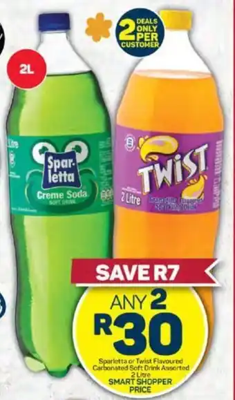 Pick n Pay Sparletta or Twist Flavoured Carbonated Soft Drink Assorted offer