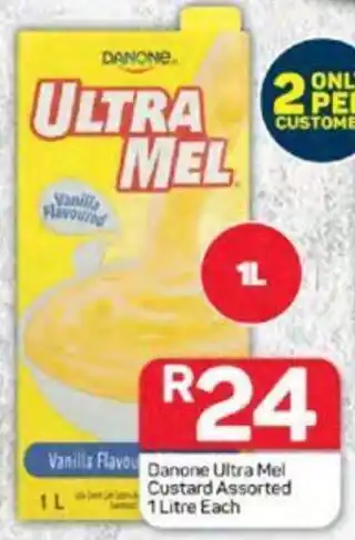 Pick n Pay Danone Ultra Mel Custard Assorted 1 Litre Each offer
