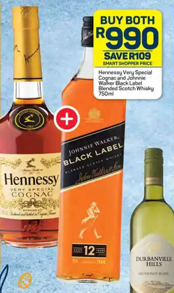 Pick n Pay Hennessy Very Special Cognac and Johnnie Walker Black Label Blended Scotch Whisky 750ml offer