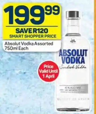 Pick n Pay Absolut Vodka Assorted 750ml Each offer