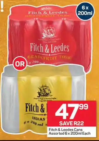 Pick n Pay Fitch & Leedes Cans Assorted 6 x 200ml Each offer