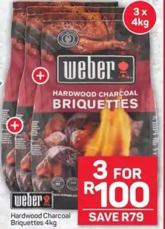 Pick n Pay Hypermarket weber Hardwood Charcoal Briquettes 4kg offer