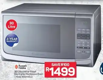 Pick n Pay Hypermarket Russell Hobbs 30 Litre Mirror Finish Electronic Microwave Oven offer