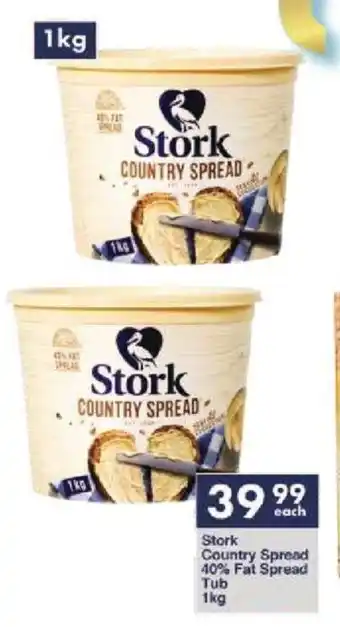 President Hyper Stork Country Spread 40% Fat Spread Tub 1kg offer