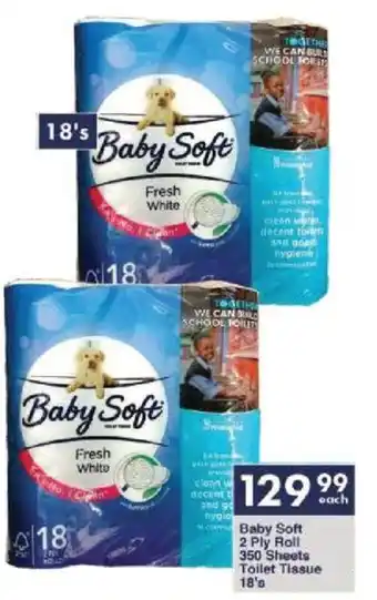 President Hyper Baby Soft 2 Ply Roll 350 Sheets Toilet Tissue 18's offer