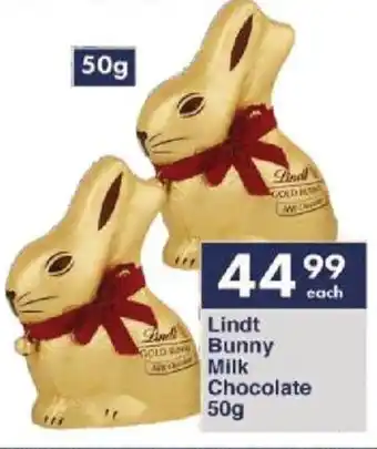 President Hyper Lindt Bunny Milk Chocolate 50g offer