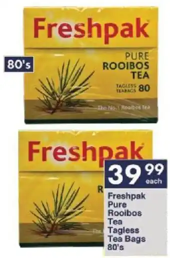 Freshpak Pure Rooibos Tea Tagless Tea Bags 80's
