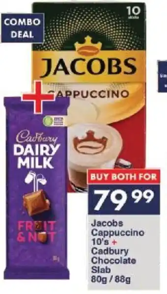 President Hyper Jacobs Cappuccino 10's + Cadbury Chocolate Slab 80g/88g offer