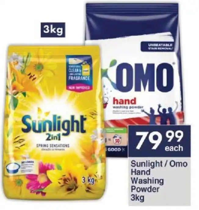 President Hyper Sunlight / Omo Hand Washing Powder 3kg offer