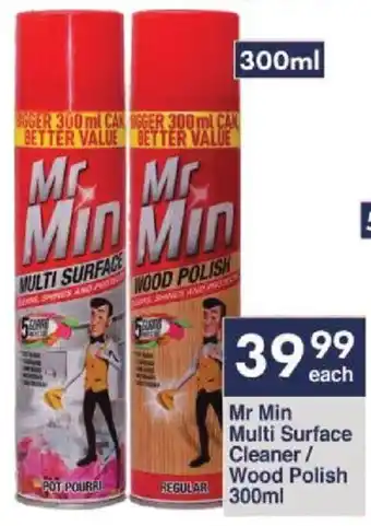 President Hyper Mr Min Multi Surface Cleaner/ Wood Polish 300ml offer