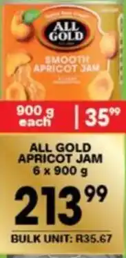 ALL GOLD APRICOT JAM 6X900g