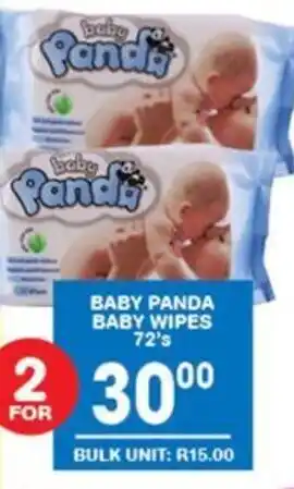 Giant Hyper BABY PANDA BABY WIPES 72's offer