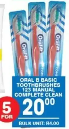 ORAL B BASIC TOOTHBRUSHES 123 MANUAL COMPLETE CLEAN