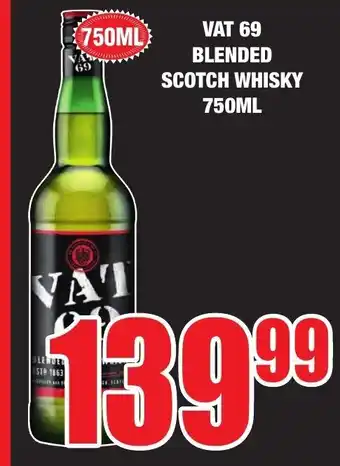 Boxer Liquors Vat 69 Blended Scotch Whisky 750ml offer