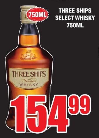 Three Ships Select Whisky 750ml