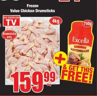 Boxer Build Frozen Value Chicken Drumsticks 4kg offer
